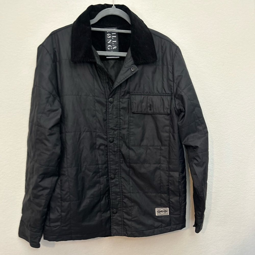 Billabong Men's Black Quilted Barn
Jacket Coat Corduroy Collar Size Large